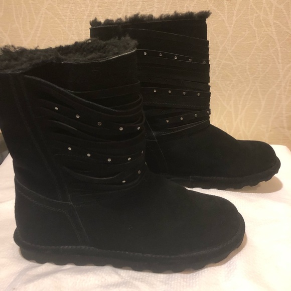 BearPaw Black Suede Winter Boots - Picture 3 of 11